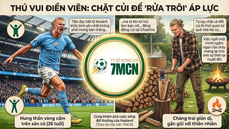 Erling Haaland xả stress bằng thú vui chặt củi tại nhà - Cập nhật từ 7m cn