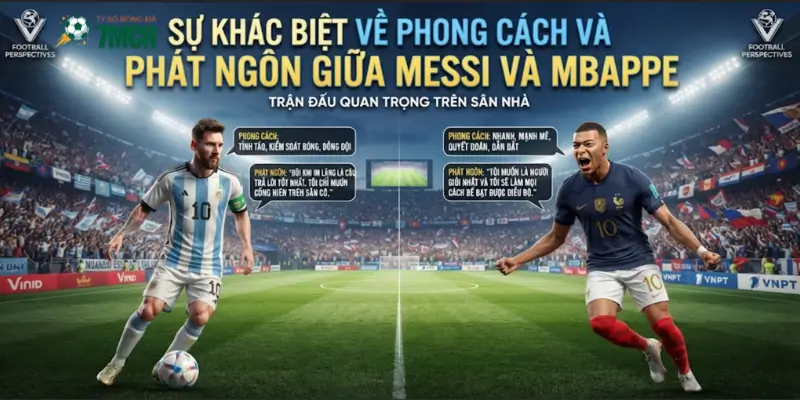 Sự khác biệt về phong cách và phát ngôn giữa Messi và Mbappe