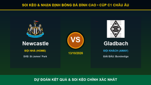 Dự đoán kết quả trận Newcastle và Gladbach ngày 13/10/2026