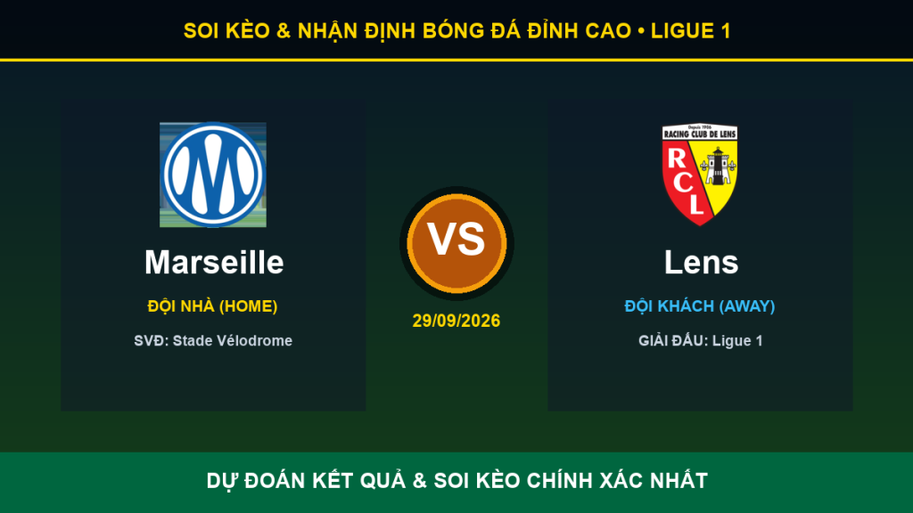 nhận định trận Marseille và Lens - Banner đối đầu Marseille vs Lens